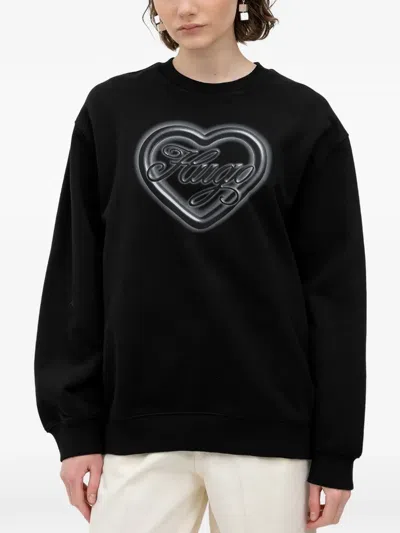 Hugo Boss Heart-motif Sweatshirt In Black