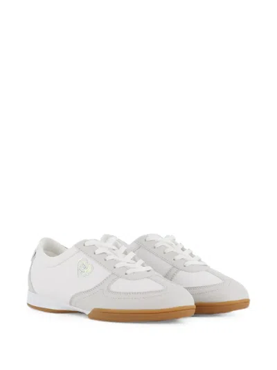 Hugo Boss Kids' Heart-patch Lace-up Sneakers In White