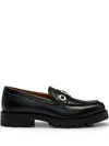 Hugo Boss Leather Moccasins With Eyelet Details In Black