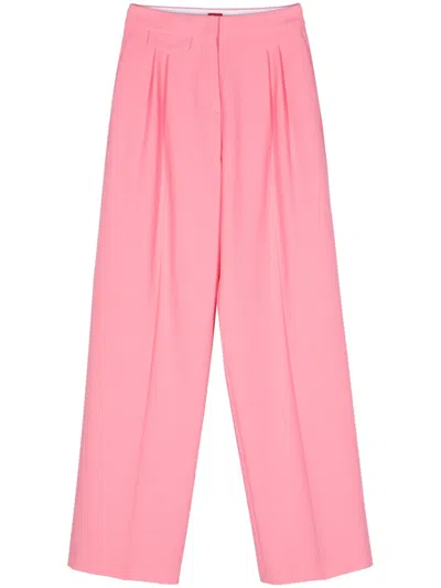 Hugo Boss Helepher Dart Wide Trousers In Pink