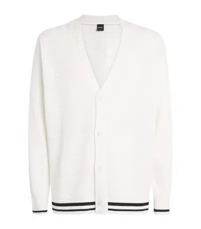 Hugo Boss Heritage V-neck Cardigan In White