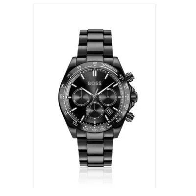 Hugo Boss Hero 2.0 Black Dial Chronograph Watch With Tonal Bracelet In Multi