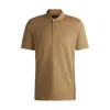 Hugo Boss Regular-fit Polo Shirt In Cotton And Silk In Beige