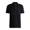 Hugo Boss Regular-fit Polo Shirt In Mercerized Italian Cotton In Black