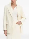 Hugo Boss Herringbone-pattern Blazer In White