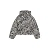 Hugo Boss Womens Open Miscellaneous Herringbone-print Padded Shell-down Jacket In Gray