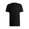 Hugo Boss Stretch-cotton Relaxed-fit T-shirt With Logo Prints In Black