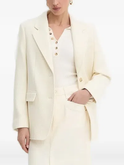 Hugo Boss Herringbone Wool Blazer In Neutral