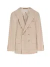 Hugo Boss Double-breasted Corduroy Blazer Pockets In Pink