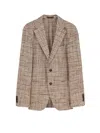 Hugo Boss Tailored Check Pattern Blazer With Notch Lapel In Multi
