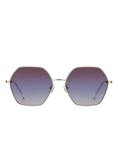 Hugo Boss Hexagonal-frame Gradient Sunglasses In Blue