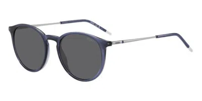 Hugo Boss Hg 1286/s B88/ir Men's Sunglasses Blue Size 51 In Gray