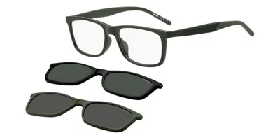Hugo Boss Hg 1329/g/cs2 Asian Fit With Clip-on Men's Glasses, Green, Size 55 In Black