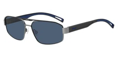 Hugo Boss Hg 1368/s Svk/ku Men's Sunglasses Black Size 60 In Blue