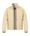 Hugo Boss High Collar Long Sleeve Cotton Coat In Neutral