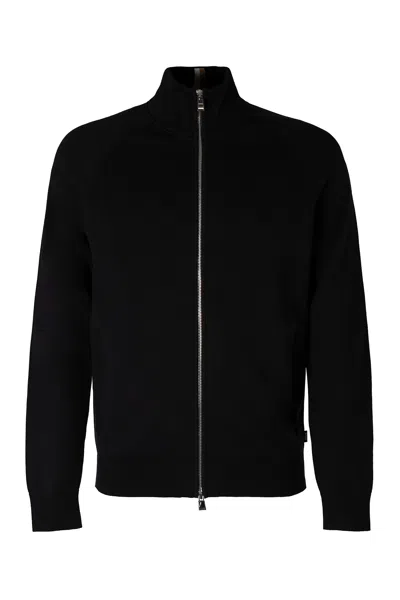 HUGO BOSS HIGH COLLAR ZIPPED CARDIGAN