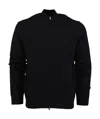 Hugo Boss High-neck Cotton Cardigan In Black