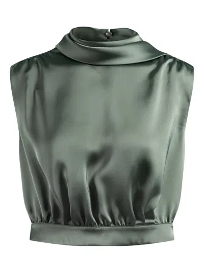 Hugo Boss High-neck Crop Top In Gold