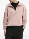 Hugo Boss High-neck Half-zip Sweatshirt In Pink