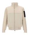 Hugo Boss Men Off White Zip-up Jacket, M Luxury Jackets For Men Darveys In Neutral