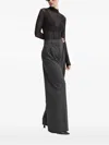 Hugo Boss High-neck Semi-sheer Blouse In Black