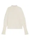 Hugo Boss Wool-blend Sweater With Mock Neck In Neutral