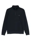 Hugo Boss Cotton-terry Zip-neck Sweatshirt With Logo Patch
