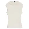 Hugo Boss High-neck Top In Matte Fabric In White