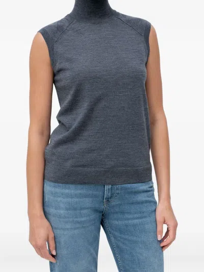 Hugo Boss High-neck Vest In Gray