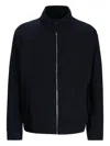 Hugo Boss High-neck Zip-front Jacket In Blue