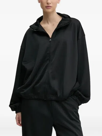 Hugo Boss High-neck Zip-up Jacket In Black