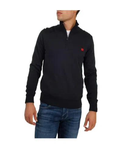 Hugo Boss High-necked Zipper Cardigan In Black