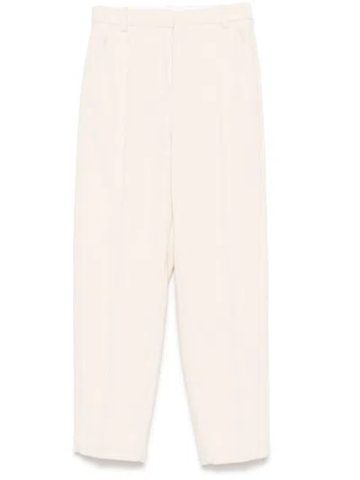 Hugo Boss High-waist Corduroy Trousers In White