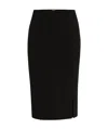 Hugo Boss Pencil Skirt In Stretch Fabric With Front Slit In Black