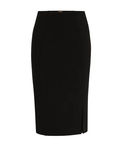 HUGO BOSS SIDE-SLIT PENCIL MIDI SKIRT