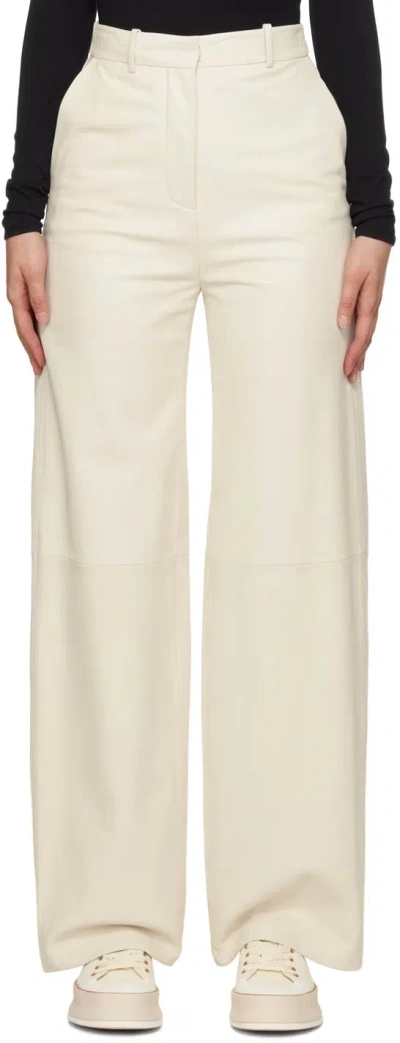 HUGO BOSS HIGH-WAISTED LAMBSKIN TROUSERS