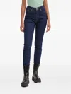 Hugo Boss High-waisted Logo-plaque Jeans In Blue