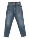 Hugo Boss High-waisted Straight Jeans In Blue