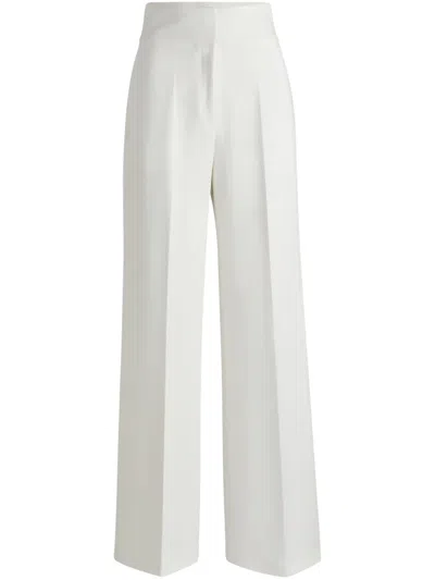 Hugo Boss High Waisted Trousers In White