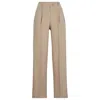 Hugo Boss High-waisted Trousers With A Wide Leg In Beige