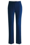 Hugo Boss High-waisted Trousers With Flared Leg In Light Blue