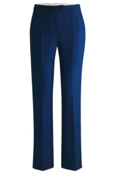 Hugo Boss High-waisted Trousers With Flared Leg In Light Blue