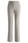 Hugo Boss High-waisted Trousers With Flared Leg In Light Grey