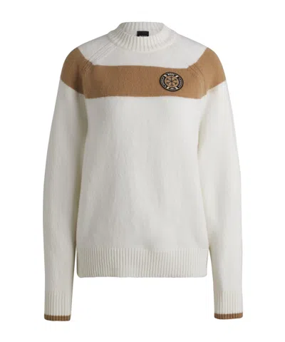 Hugo Boss High-neck Knit Sweater In White