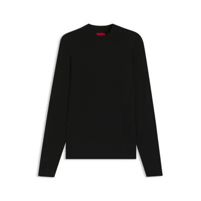 Hugo Boss High-neck Sweater In A Slim Fit In Black