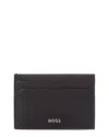 Hugo Boss Highway Leather Card Case In Black