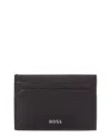 Hugo Boss Highway Leather Card Case In Black