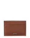 Hugo Boss Highway Leather Card Case In Brown
