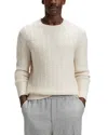 Hugo Boss Hitalo Textured Crewneck Sweater In White