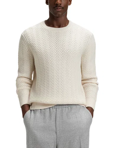 HUGO BOSS HITALO TEXTURED CREWNECK SWEATER